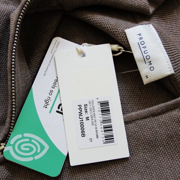 BNWT SS25 PROFUOMO HALF ZIP PULLOVER POLO M - Picture 8 of 11